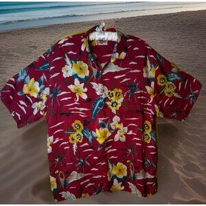 Hilo Hattie’s Hawaiian 🌺 Silk Shirt Tropical Resort Vacation Size XL